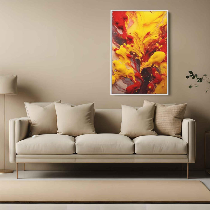 Berry and Canary Abstract Swirls Print - Canvas Art Print by Kanvah