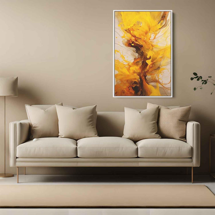 Cardinal and Amber Abstract Swirls Print - Canvas Art Print by Kanvah