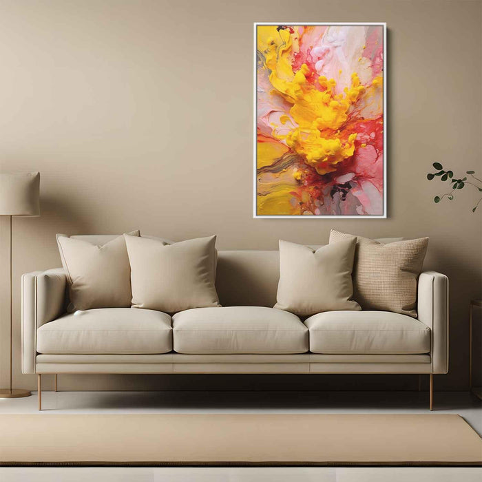 Cherry and Lemon Abstract Swirls Print - Canvas Art Print by Kanvah