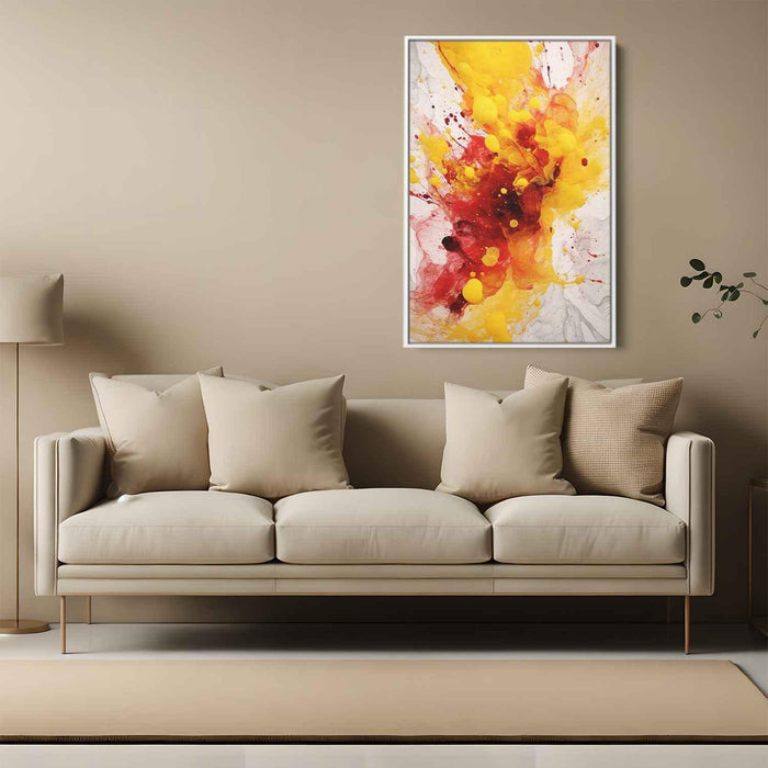 Cherry and Lemon Abstract Swirls Print - Canvas Art Print by Kanvah