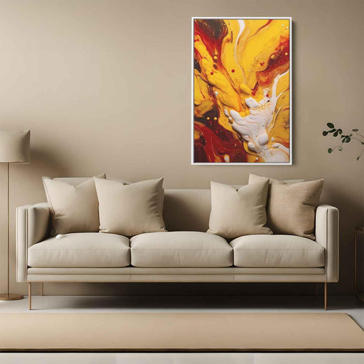 Cherry and Mustard Abstract Swirls Print - Canvas Art Print by Kanvah