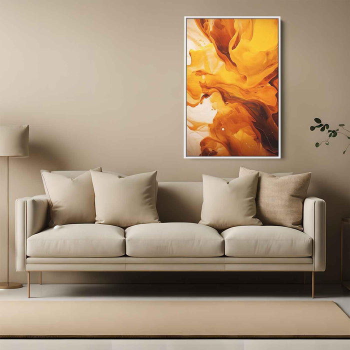 Chocolate and Amber Abstract Swirls Print - Canvas Art Print by Kanvah