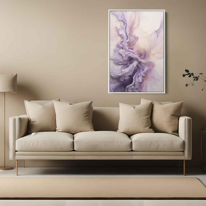 Lavender and Ivory Abstract Swirls Print - Canvas Art Print by Kanvah