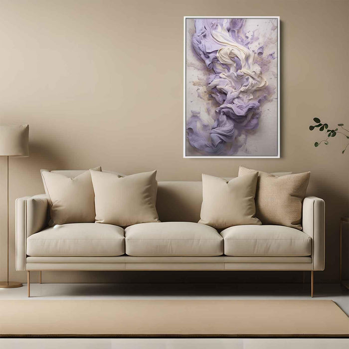 Lavender and Ivory Abstract Swirls Print - Canvas Art Print by Kanvah