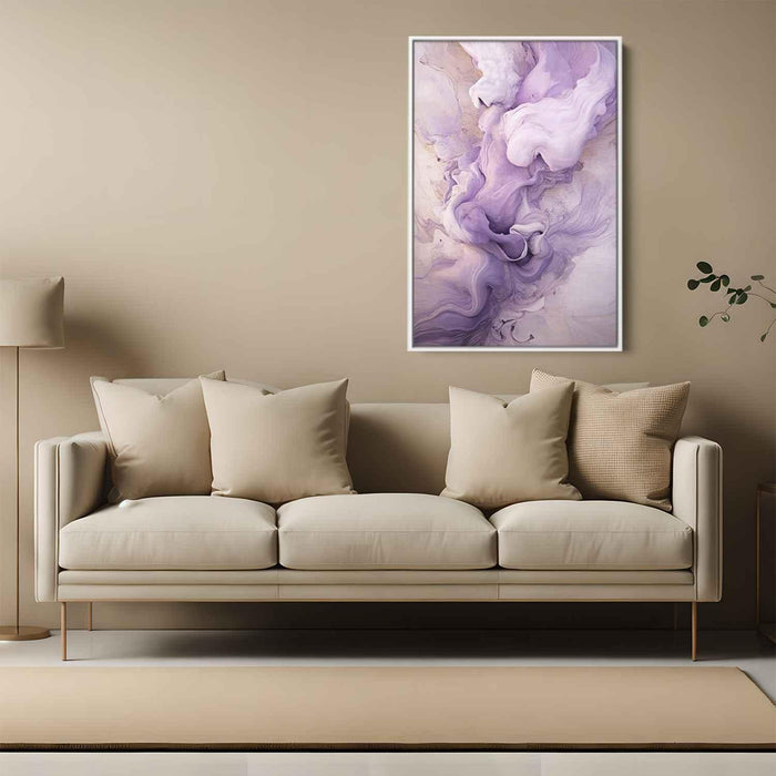 Lavender and Ivory Abstract Swirls Print - Canvas Art Print by Kanvah