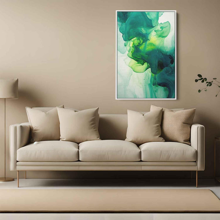 Lime and Sapphire Abstract Swirls Print - Canvas Art Print by Kanvah