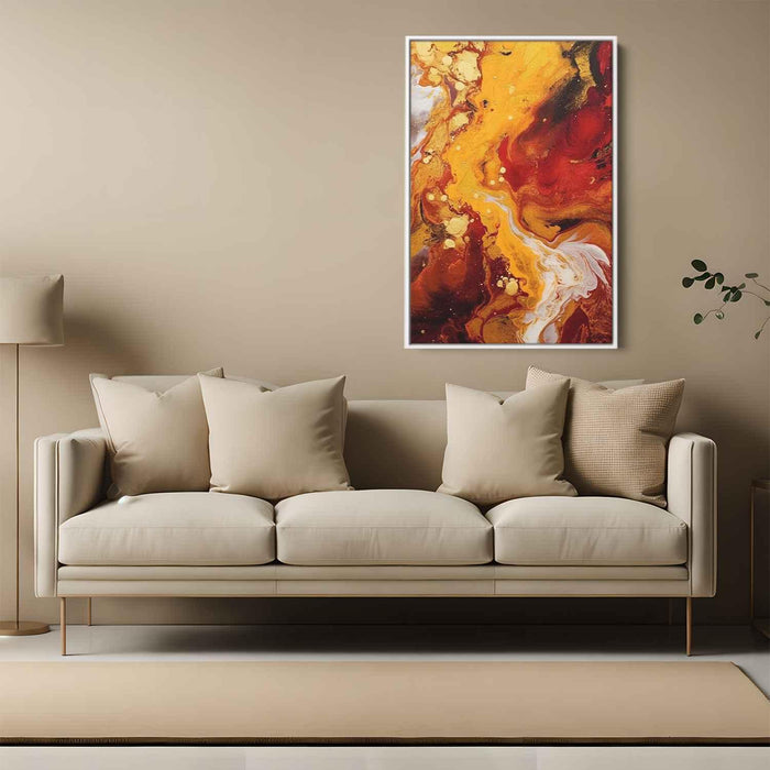 Maroon and Gold Abstract Swirls Print - Canvas Art Print by Kanvah