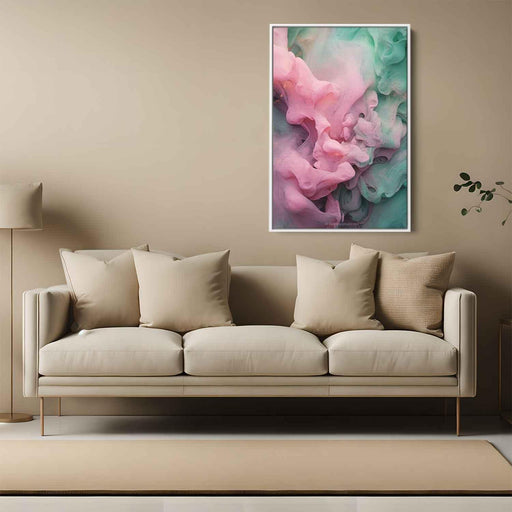 Pink and Emerald Abstract Swirls Print - Canvas Art Print by Kanvah