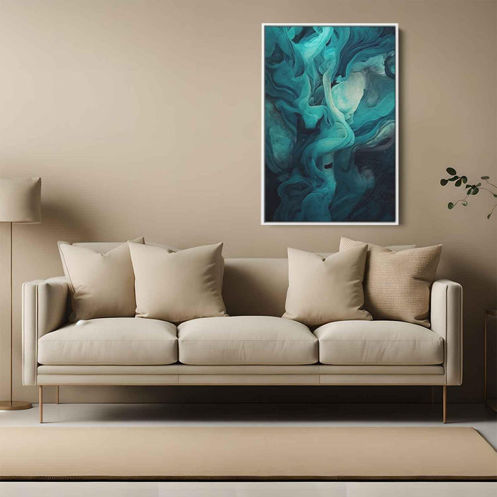 Teal and Mahogany Abstract Swirls Print - Canvas Art Print by Kanvah