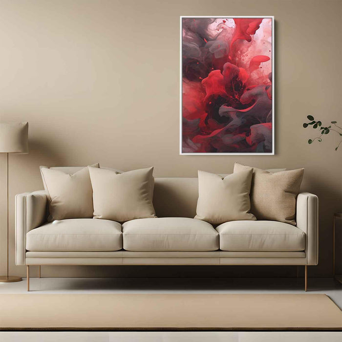 Vermilion and Quartz Abstract Swirls Print - Canvas Art Print by Kanvah