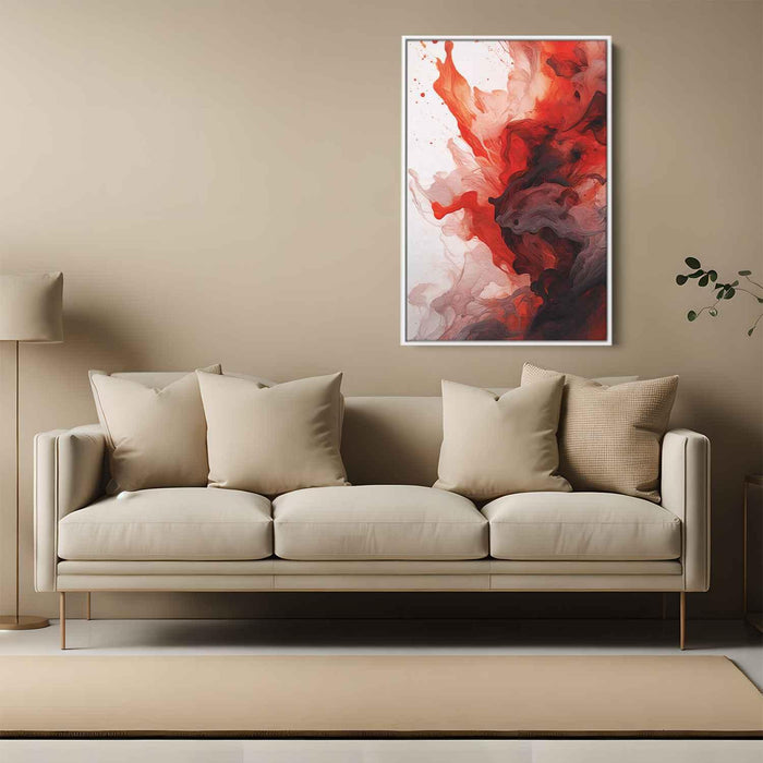 Vermilion and Quartz Abstract Swirls Print - Canvas Art Print by Kanvah