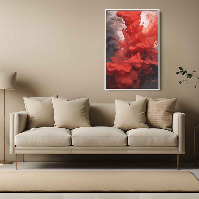 Vermilion and Quartz Abstract Swirls Print - Canvas Art Print by Kanvah