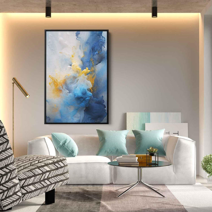 Cerulean and Topaz Abstract Swirls Print - Canvas Art Print by Kanvah