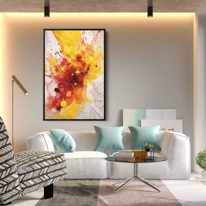 Cherry and Lemon Abstract Swirls Print - Canvas Art Print by Kanvah