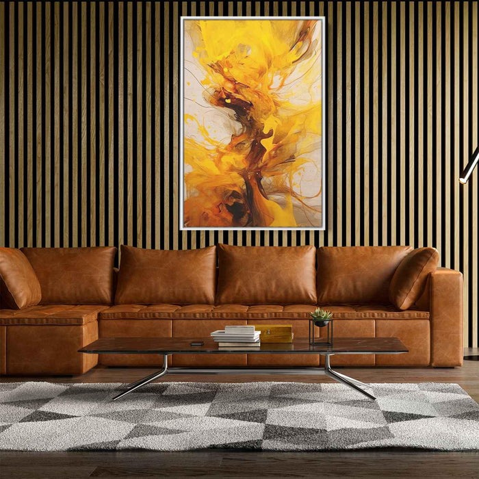 Cardinal and Amber Abstract Swirls Print - Canvas Art Print by Kanvah