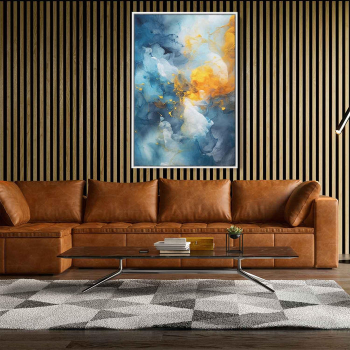 Cerulean and Topaz Abstract Swirls Print - Canvas Art Print by Kanvah