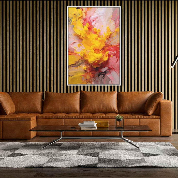 Cherry and Lemon Abstract Swirls Print - Canvas Art Print by Kanvah