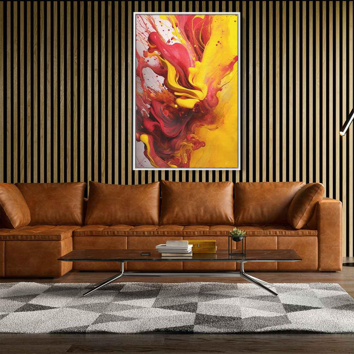 Cherry and Lemon Abstract Swirls Print - Canvas Art Print by Kanvah