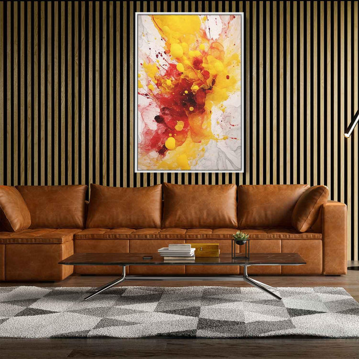 Cherry and Lemon Abstract Swirls Print - Canvas Art Print by Kanvah