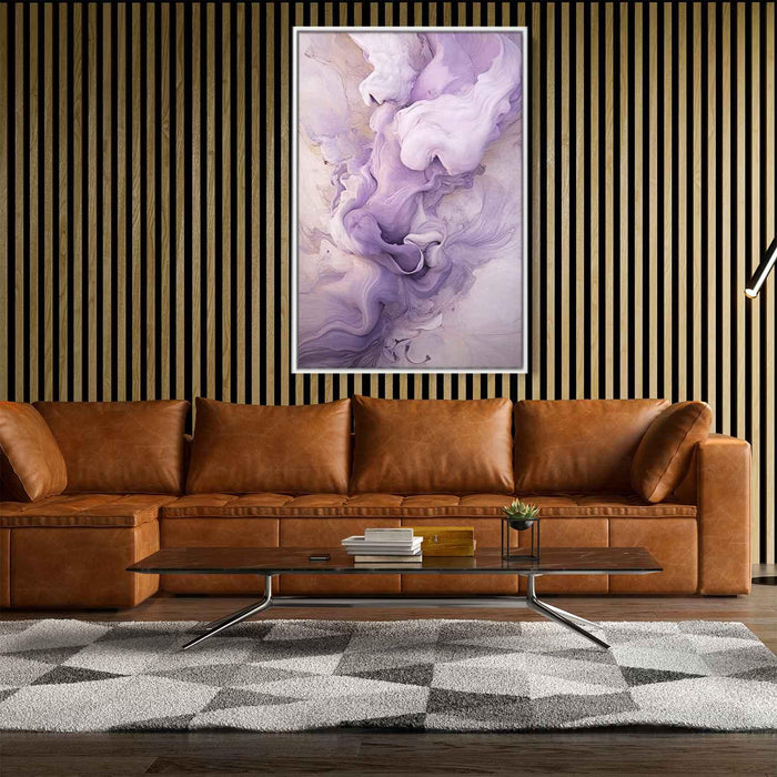 Lavender and Ivory Abstract Swirls Print - Canvas Art Print by Kanvah