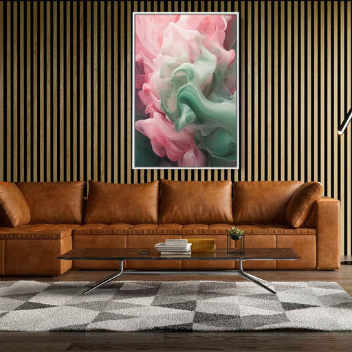 Pink and Emerald Abstract Swirls Print - Canvas Art Print by Kanvah