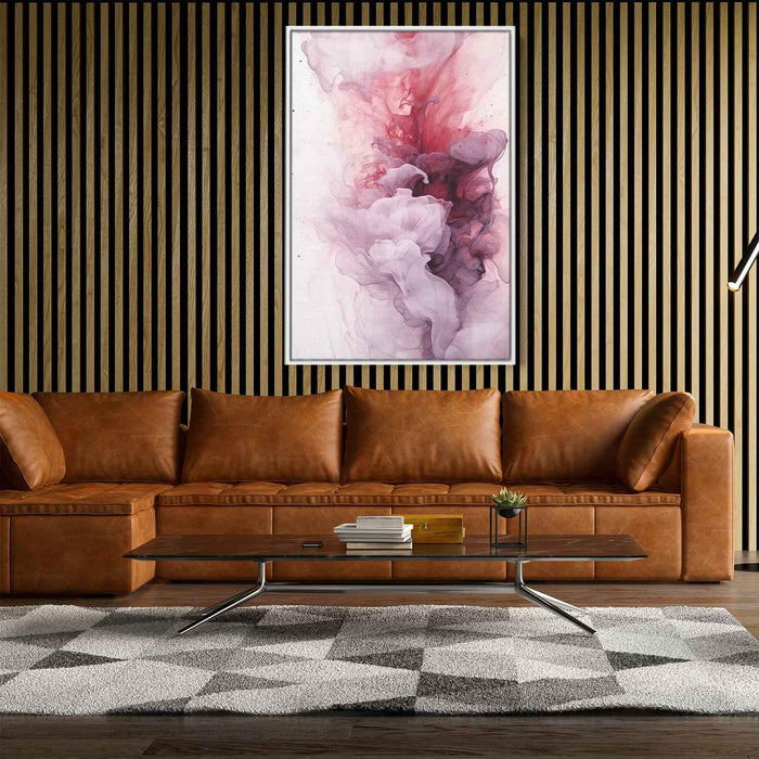 Red and Silver Abstract Swirls Print - Canvas Art Print by Kanvah