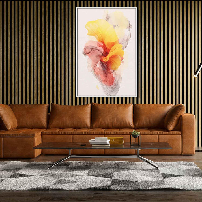 Ruby and Straw Abstract Swirls Print - Canvas Art Print by Kanvah