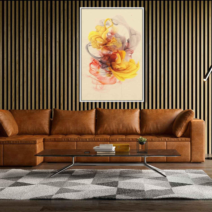 Ruby and Straw Abstract Swirls Print - Canvas Art Print by Kanvah