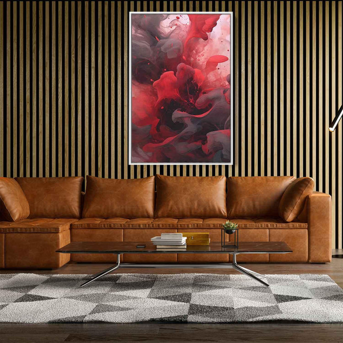 Vermilion and Quartz Abstract Swirls Print - Canvas Art Print by Kanvah