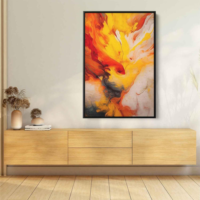Cardinal and Amber Abstract Swirls Print - Canvas Art Print by Kanvah