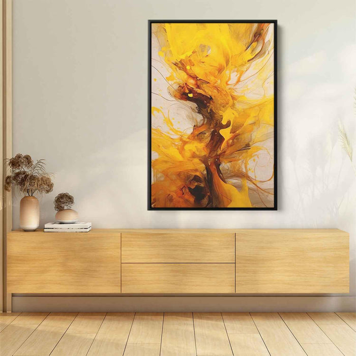 Cardinal and Amber Abstract Swirls Print - Canvas Art Print by Kanvah