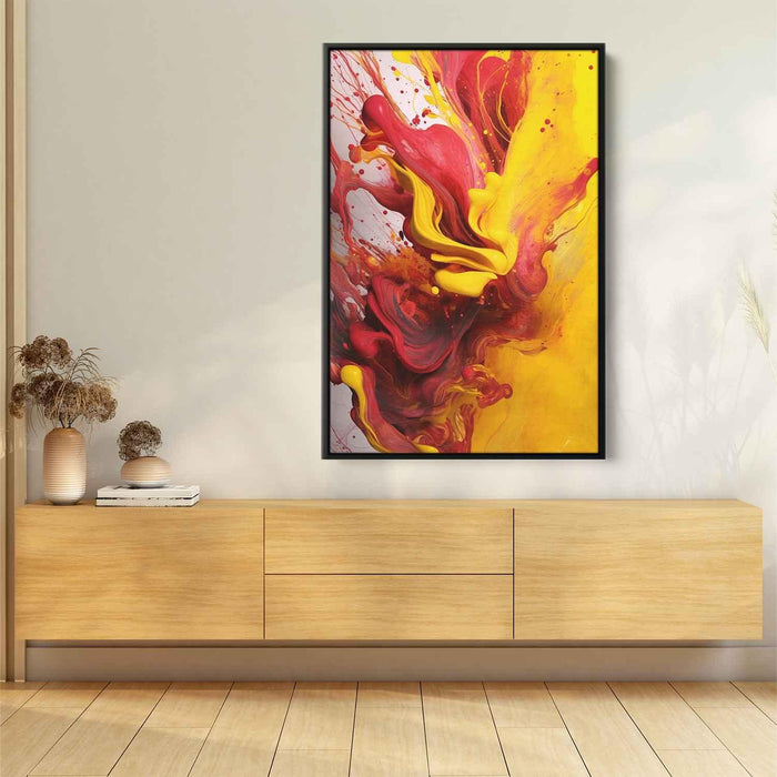 Cherry and Lemon Abstract Swirls Print - Canvas Art Print by Kanvah