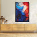 Crimson and Azure Abstract Swirls Print - Canvas Art Print by Kanvah