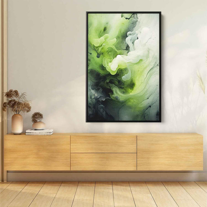 Lime and Sapphire Abstract Swirls Print - Canvas Art Print by Kanvah