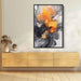 Orange and Black Abstract Swirls Print - Canvas Art Print by Kanvah