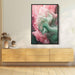 Pink and Emerald Abstract Swirls Print - Canvas Art Print by Kanvah