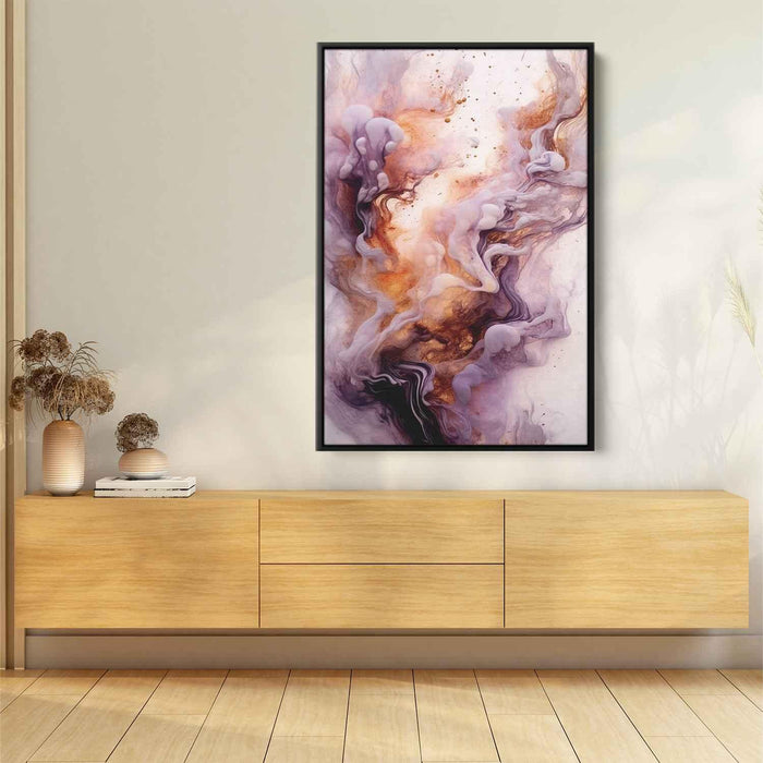 Purple and Copper Abstract Swirls Print - Canvas Art Print by Kanvah