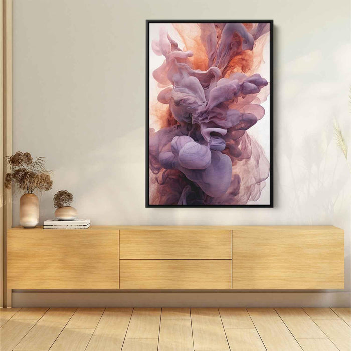 Purple and Copper Abstract Swirls Print - Canvas Art Print by Kanvah