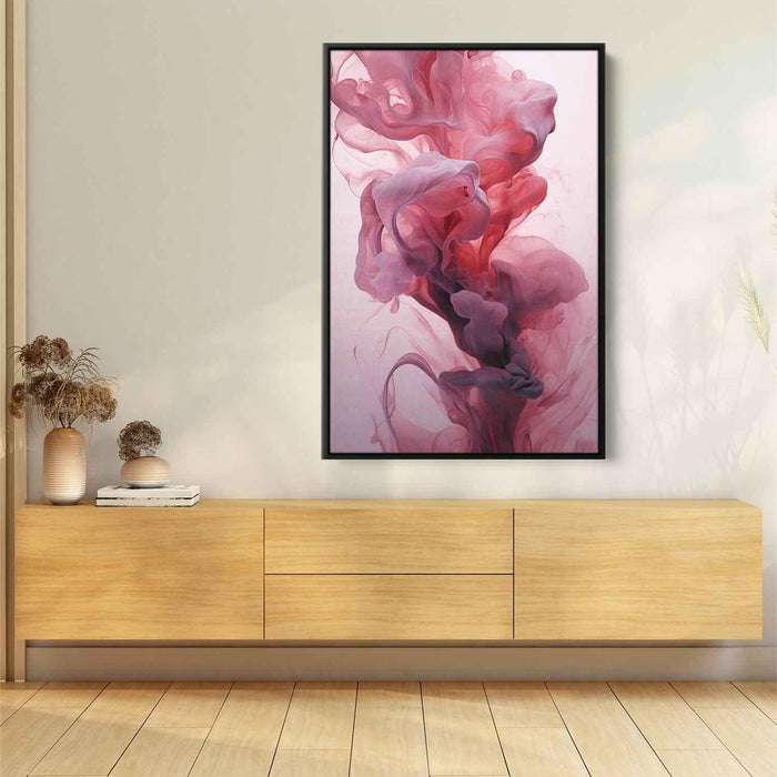 Red and Silver Abstract Swirls Print - Canvas Art Print by Kanvah