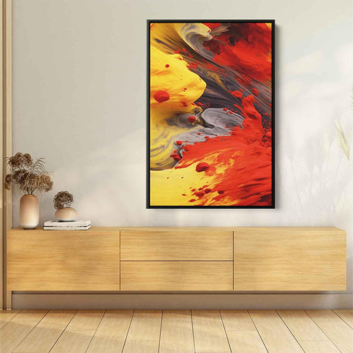 Scarlet and Maize Abstract Swirls Print - Canvas Art Print by Kanvah