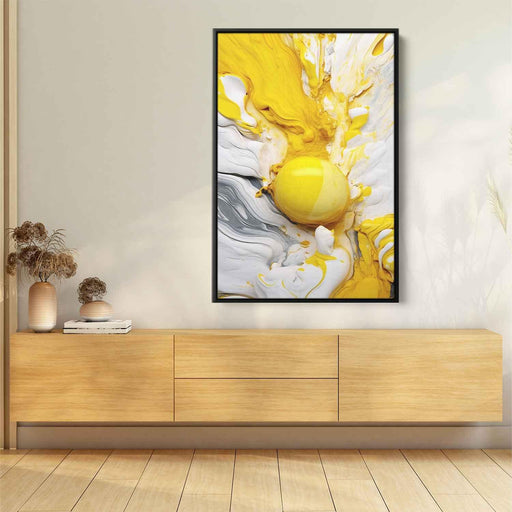 Yellow and White Abstract Swirls Print - Canvas Art Print by Kanvah