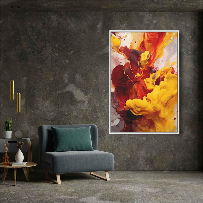 Berry and Canary Abstract Swirls Print - Canvas Art Print by Kanvah