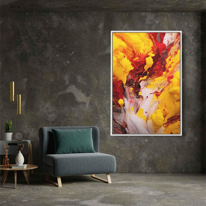 Berry and Canary Abstract Swirls Print - Canvas Art Print by Kanvah