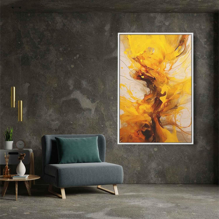 Cardinal and Amber Abstract Swirls Print - Canvas Art Print by Kanvah