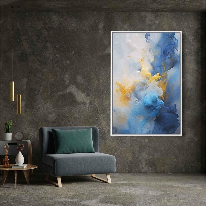 Cerulean and Topaz Abstract Swirls Print - Canvas Art Print by Kanvah