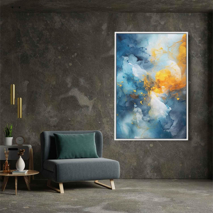 Cerulean and Topaz Abstract Swirls Print - Canvas Art Print by Kanvah