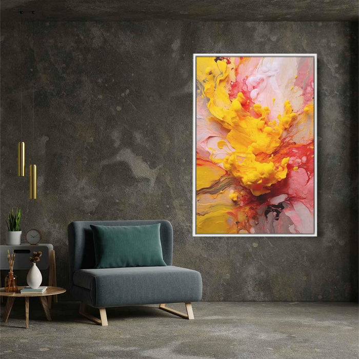 Cherry and Lemon Abstract Swirls Print - Canvas Art Print by Kanvah