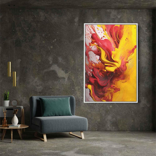 Cherry and Lemon Abstract Swirls Print - Canvas Art Print by Kanvah