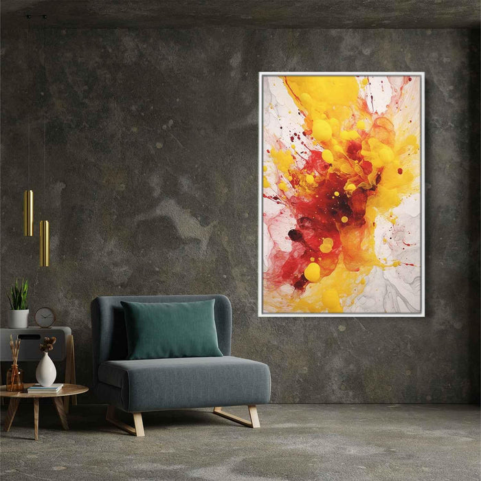 Cherry and Lemon Abstract Swirls Print - Canvas Art Print by Kanvah