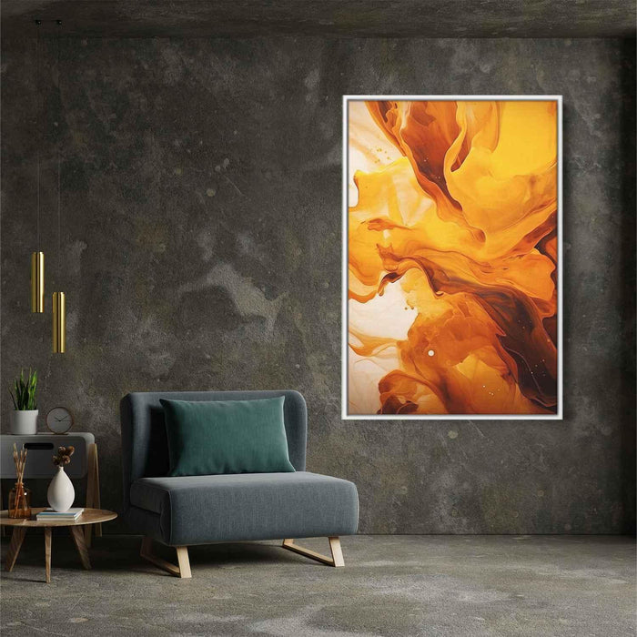 Chocolate and Amber Abstract Swirls Print - Canvas Art Print by Kanvah